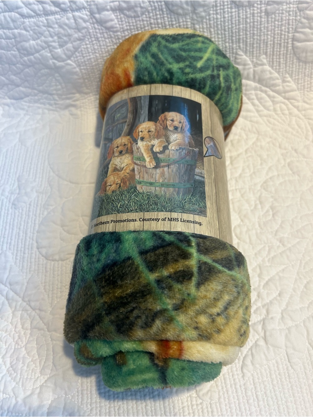 Artist Story Soft Throw Blanket Yellow Lab Puppies 50”x60” NWT